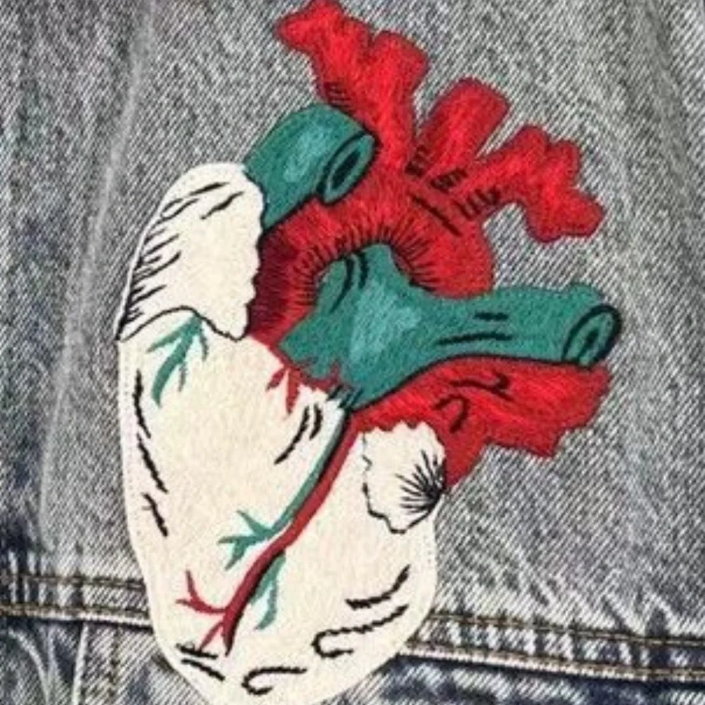 Gucci Blue Denim Oversized Embroidered Jacket UNISEX